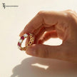 Created Ruby & Diamond Full Eternity Ring – 18kt Yellow Gold
