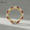 Created Ruby & Diamond Full Eternity Ring – 18kt Yellow Gold