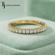 Scallop Half Eternity Diamond Wedding Band — 18kt Yellow Gold