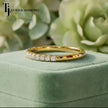 Scallop Half Eternity Diamond Wedding Band — 18kt Yellow Gold
