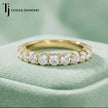 Shared Prong Setting Half Eternity Diamond Wedding Band - 18K Yellow Gold