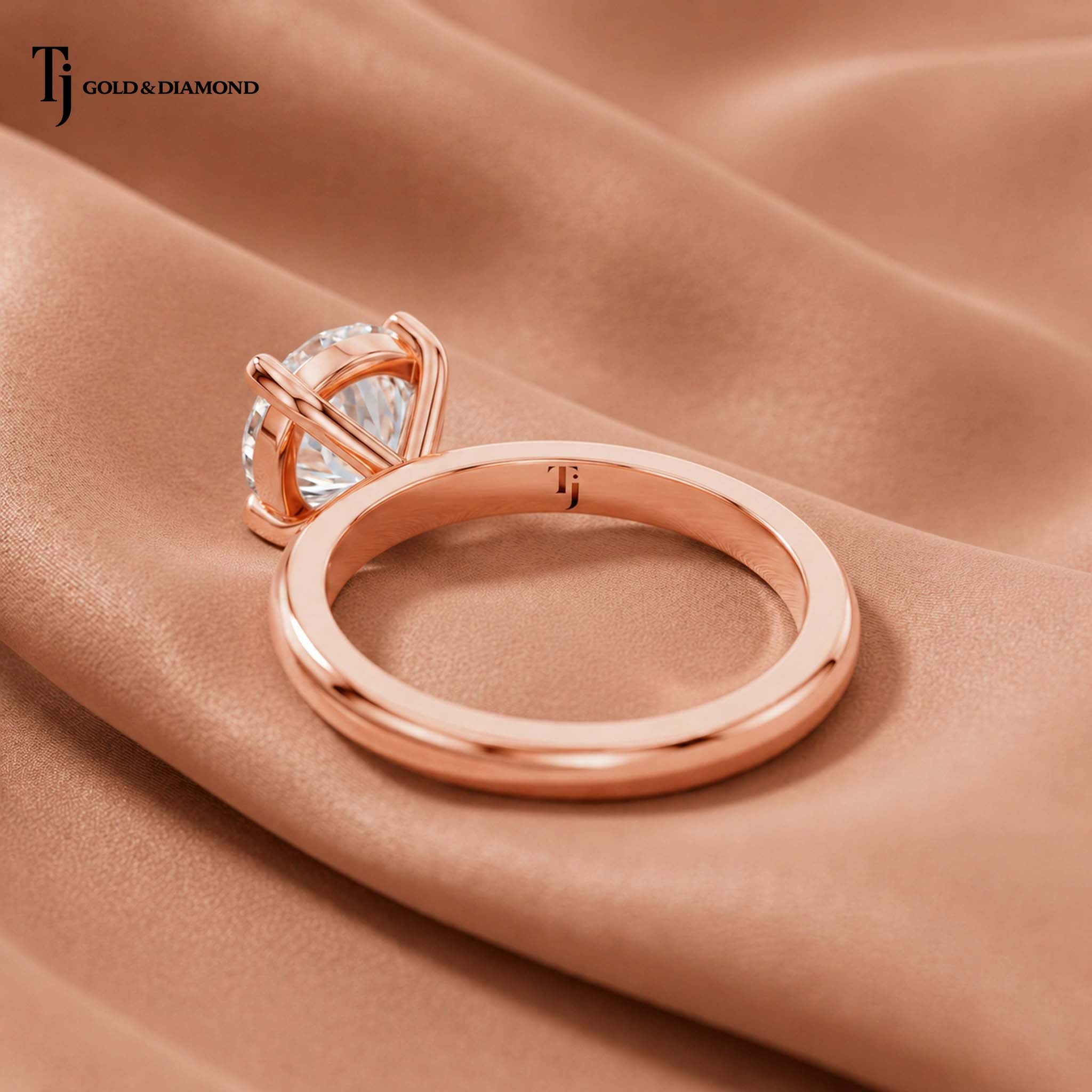 4 Claw Round Brilliant Solitaire Ring - Rose Gold