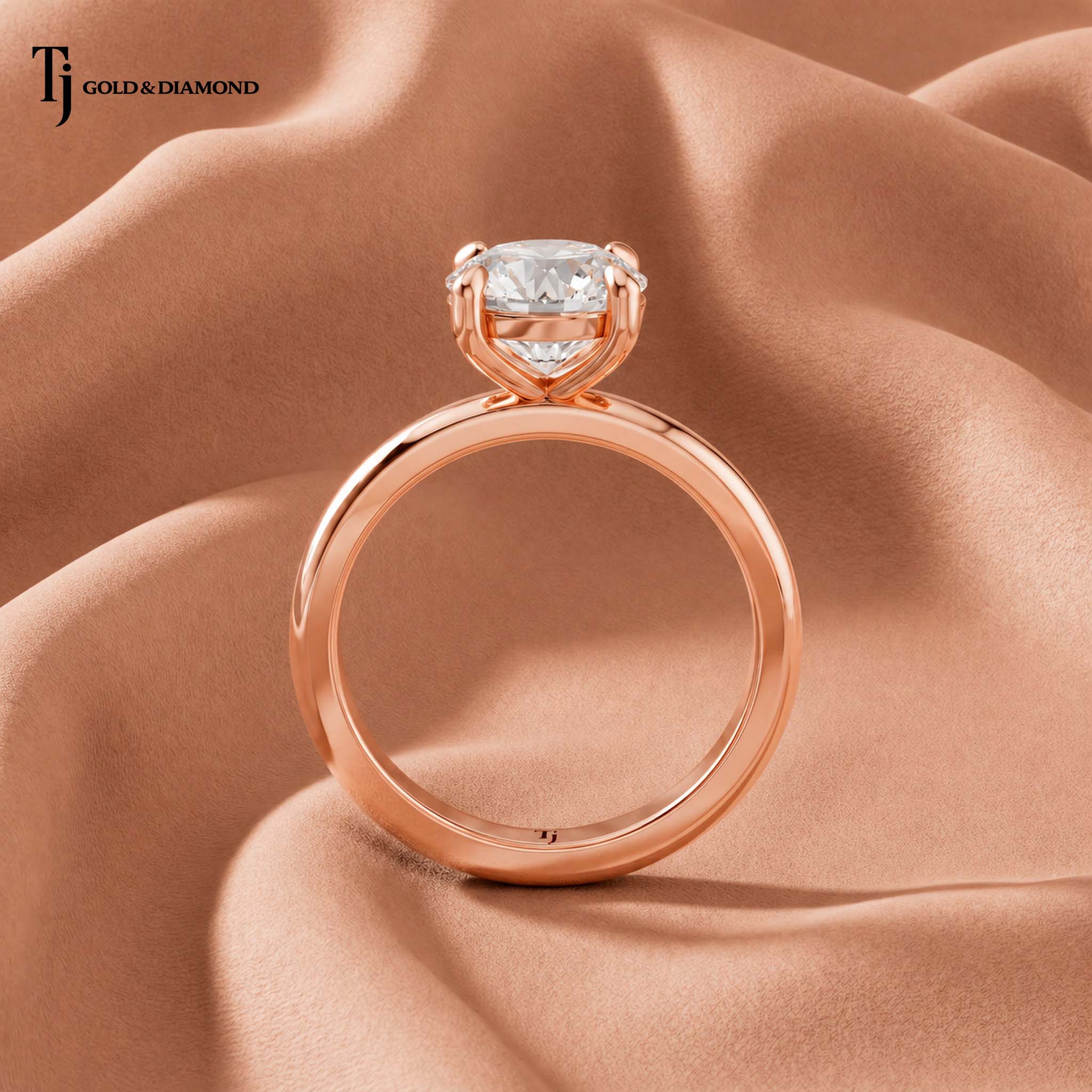 4 Claw Round Brilliant Solitaire Ring - Rose Gold