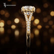 Round Cut Split Shank Diamond Engagement Ring - 18kt Yellow Gold