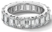 Emerald Cut Full Eternity Diamond Wedding Band - Platinum