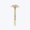 Halo Round Brilliant Ring with pave - Yellow Gold