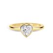 Bezel Set heart Cut Diamond Ring - Yellow Gold - Bodega