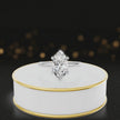 360 degree spinning video of 4-claw marquise cut engagement ring with hidden halo in 18kt white gold