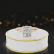 360-degree rotating view of a 1.5 carat cushion cut diamond solitaire engagement ring in an 18kt rose gold 6 claw setting by TJ Diamond