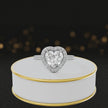 360° video of a Heart Cut Halo Lab-Grown Diamond Engagement Ring in 18kt White Gold featuring a heart-cut centre diamond, sparkling diamond halo and diamond-set shoulders.