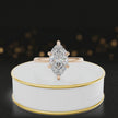 360-degree rotating view of a 1.5 carat marquise cut diamond solitaire engagement ring in an 18kt rose gold 6 claw setting by TJ Diamond