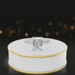 360 degree spinning video of 4-claw emerald cut engagement ring with hidden halo in 18kt white gold