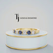 360° product view of an Alternating Lab-Created Sapphire & Lab-Grown Diamond Half Eternity Ring in 18kt yellow gold.