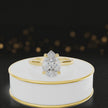 360-degree rotating view of a 1.5 carat pear cut diamond solitaire engagement ring in an 18kt yellow gold 4 claw setting by TJ Diamond