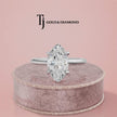 360-degree rotating view of a 1.5 carat marquise cut lab-grown diamond solitaire engagement ring in 18kt white gold with a 4-claw setting