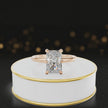 360-degree rotating view of a 1.5 carat radiant cut diamond solitaire engagement ring in an 18kt rose gold 6 claw setting by TJ Diamond