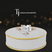 360° product view of a heart cut split shank lab-grown diamond engagement ring in 18kt rose gold featuring a heart-cut centre diamond, classic four-claw cathedral setting and diamond-set split shank.