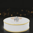 360-degree spinning video of a round cut lab-grown diamond engagement ring with hidden halo in 18kt rose gold