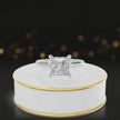 360-degree rotating view of a 1.5 carat princess cut diamond solitaire engagement ring in an 18kt white gold 4 claw setting by TJ Diamond