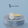 360-degree rotating view of a 1.5 carat oval cut lab-grown diamond solitaire engagement ring in 18kt yellow gold with a 4-claw setting