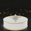 360-degree rotating view of a 1.5 carat round brilliant cut diamond solitaire engagement ring in an 18kt yellow gold 6 claw setting by TJ Diamond