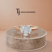 360-degree rotating view of a 1.5 carat heart cut lab-grown diamond solitaire engagement ring in 18kt rose gold with a 4-claw setting