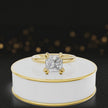 360-degree rotating view of a 1.5 carat princess cut diamond solitaire engagement ring in an 18kt yellow gold 4 double claw setting by TJ Diamond