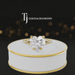 360° product view of a heart cut split shank lab-grown diamond engagement ring in 18kt yellow gold featuring a heart-cut centre diamond, classic four-claw cathedral setting and diamond-set split shank.