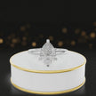 360-degree rotating view of a 1.5 carat pear cut diamond solitaire engagement ring in an 18kt white gold 6 claw setting by TJ Diamond