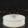 360-degree spinning video of a round cut lab-grown diamond engagement ring with hidden halo in 18kt white gold