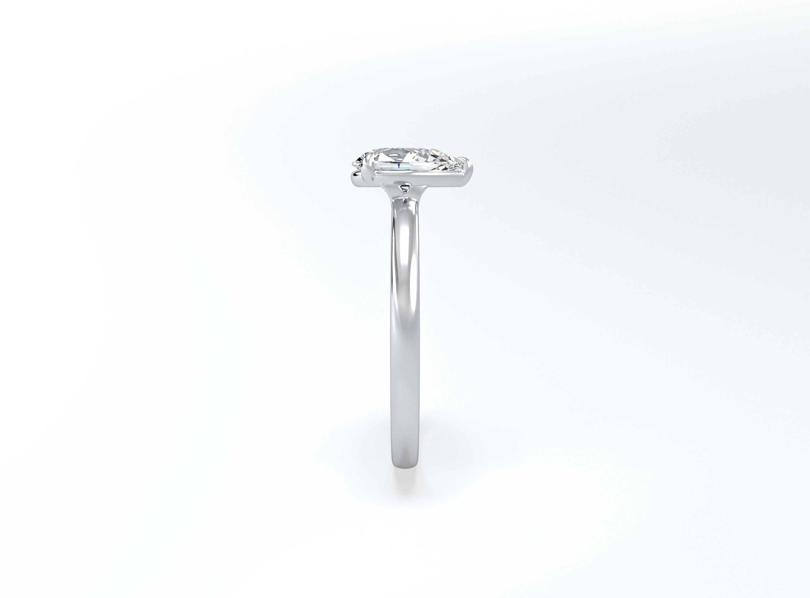 Pear Solitaire Ring - Platinum - Bodega
