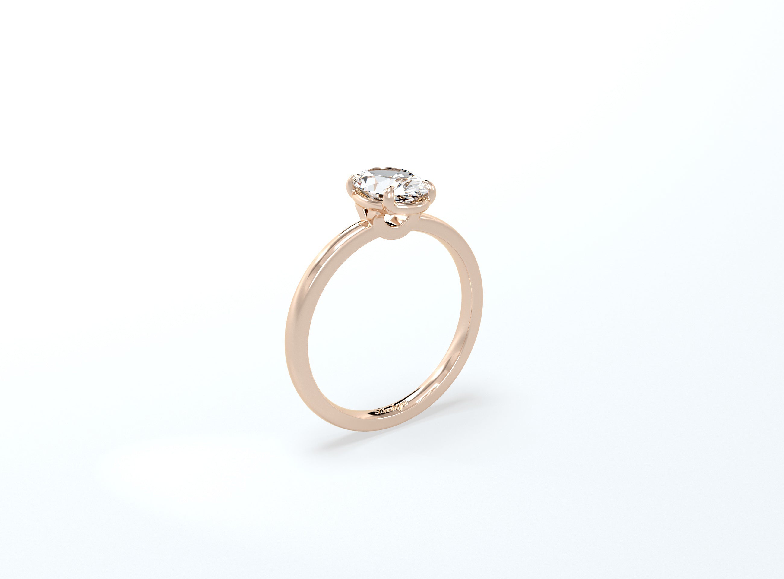 Oval Solitaire Ring - Rose Gold - Bodega