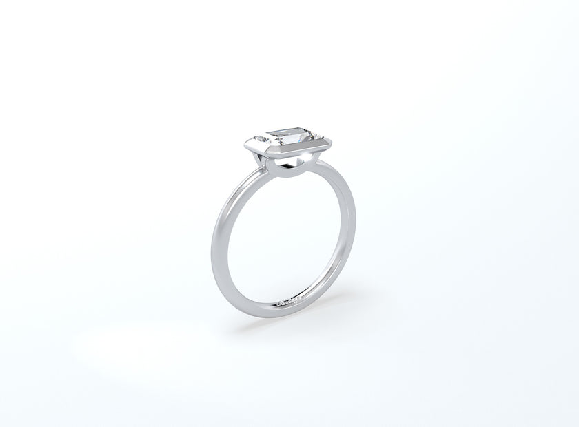 Radiant Cut Bezel Ring - Platinum - Bodega