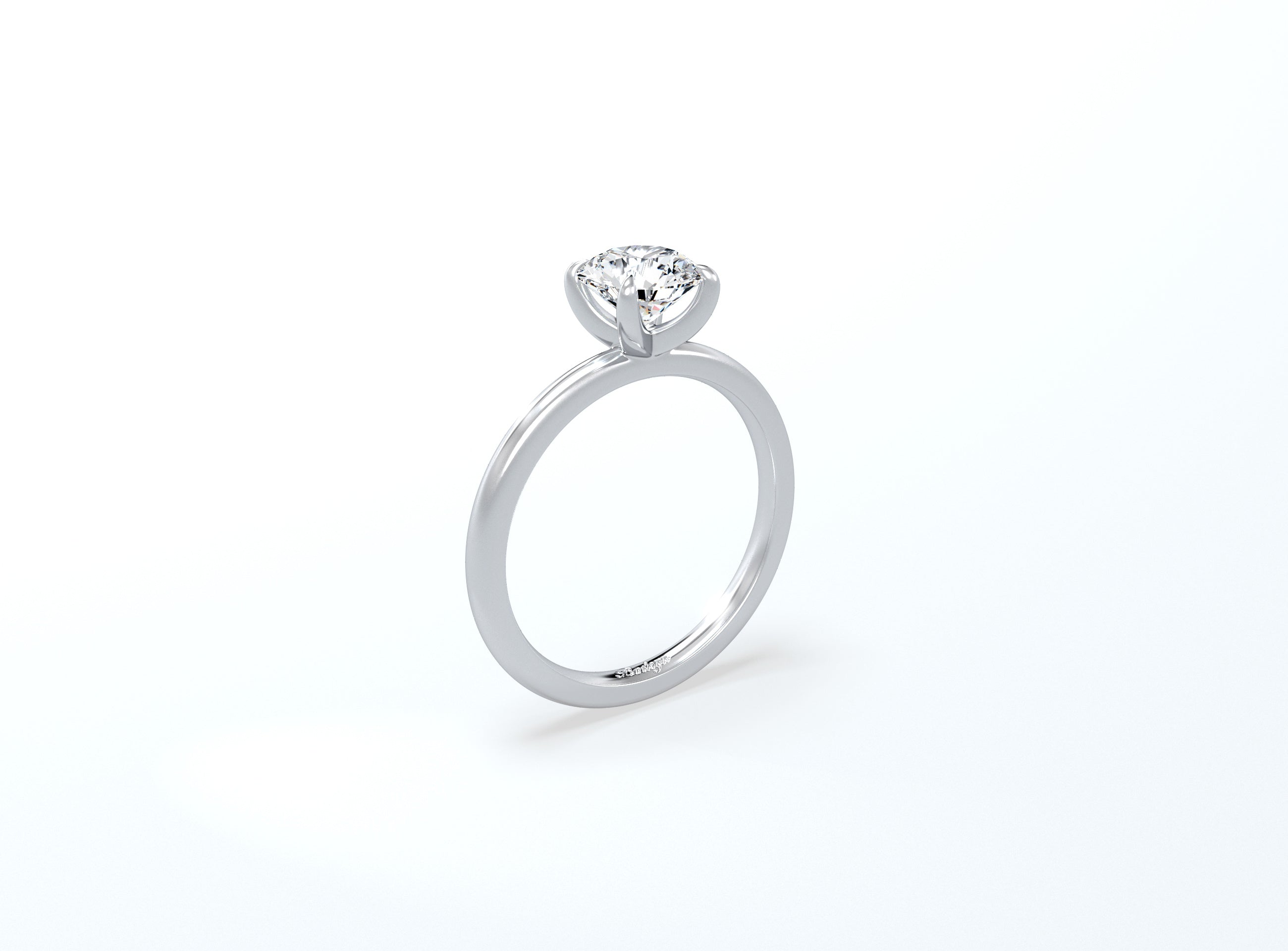 4 Claw Round Brilliant Solitaire Ring - Platinum - Bodega