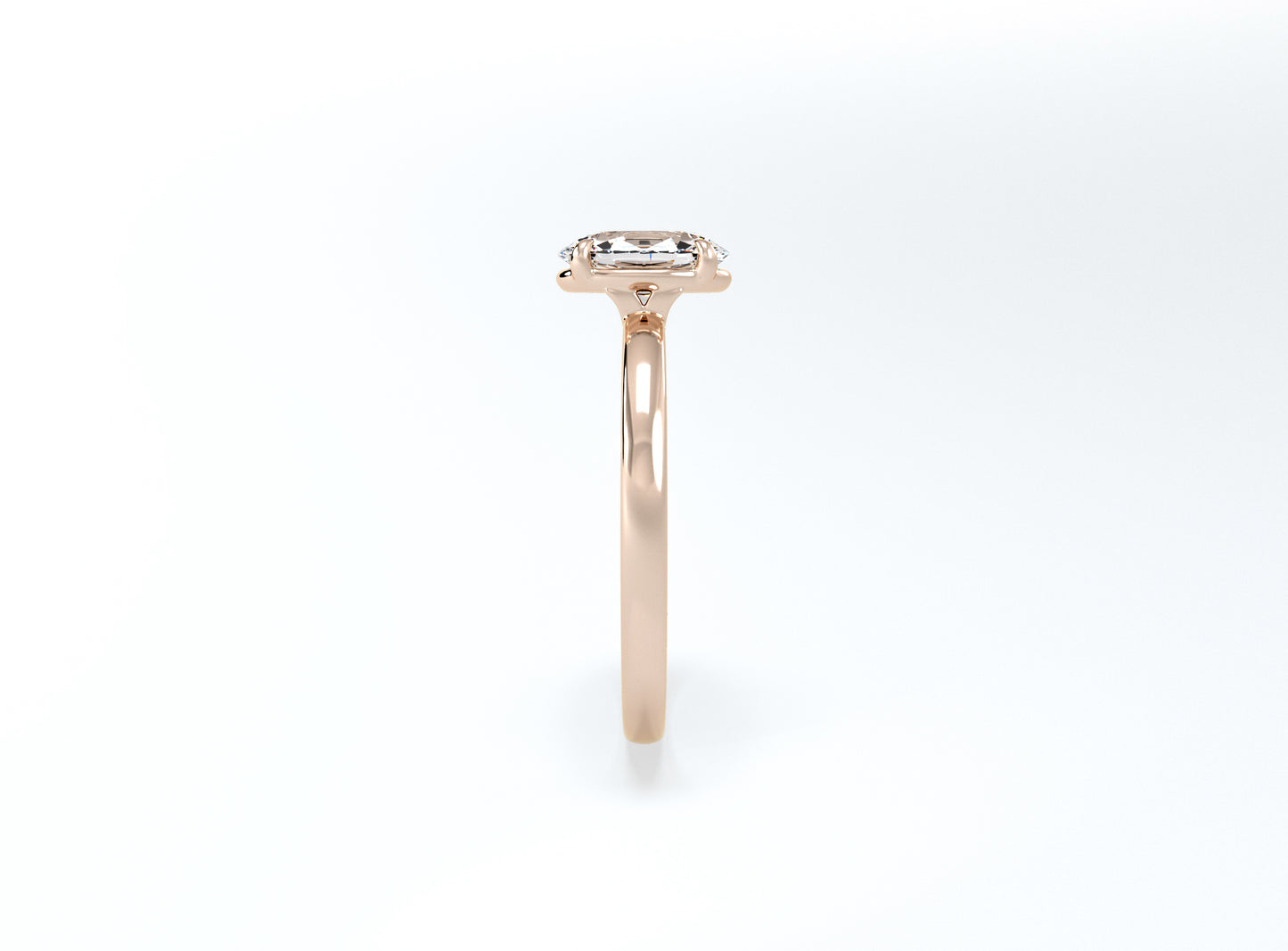 Oval Solitaire Ring - Rose Gold - Bodega