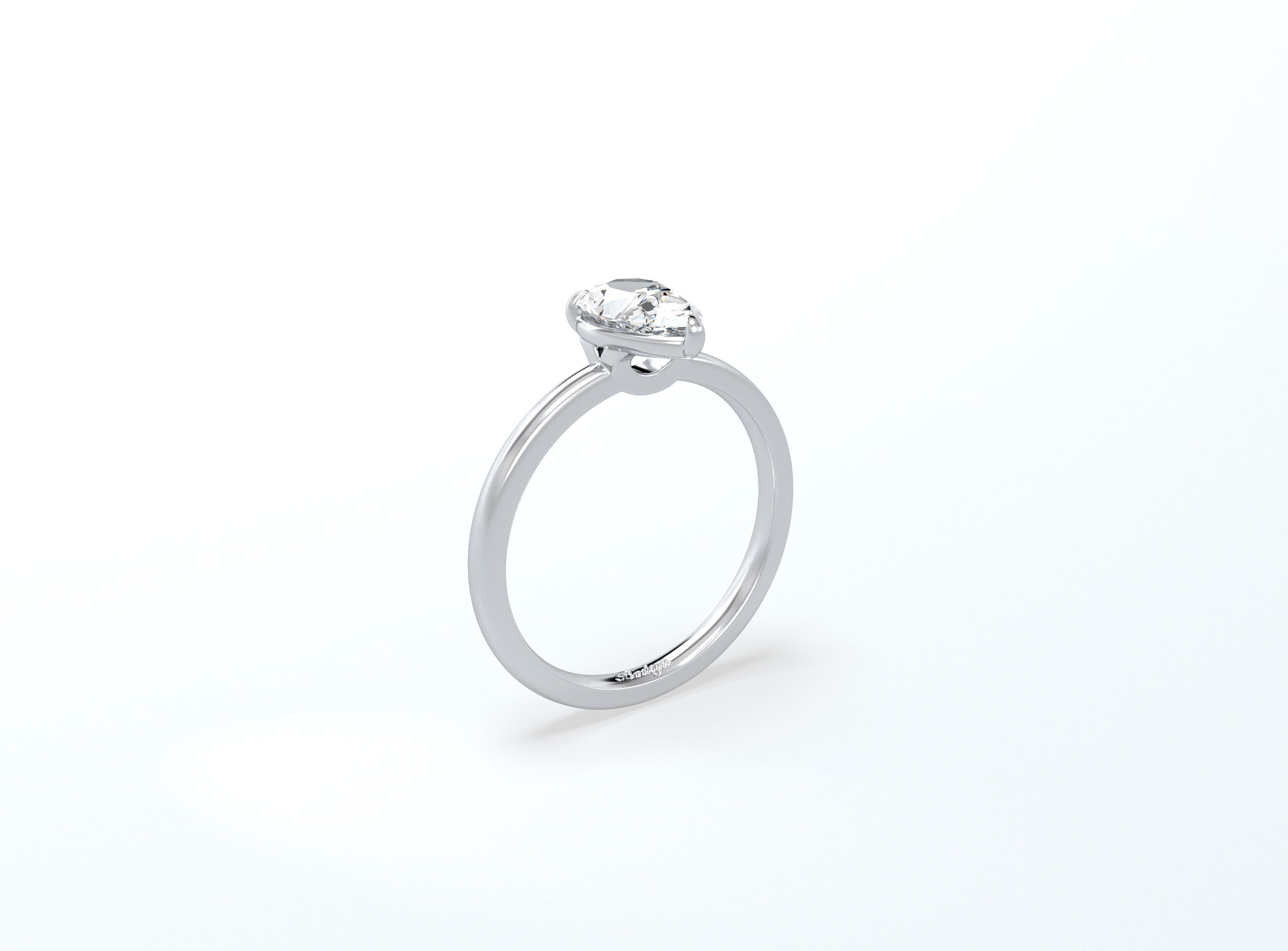 Pear Solitaire Ring - Platinum - Bodega