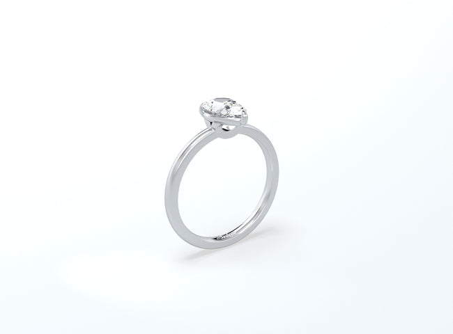 Pear Solitaire Ring - Platinum - Bodega