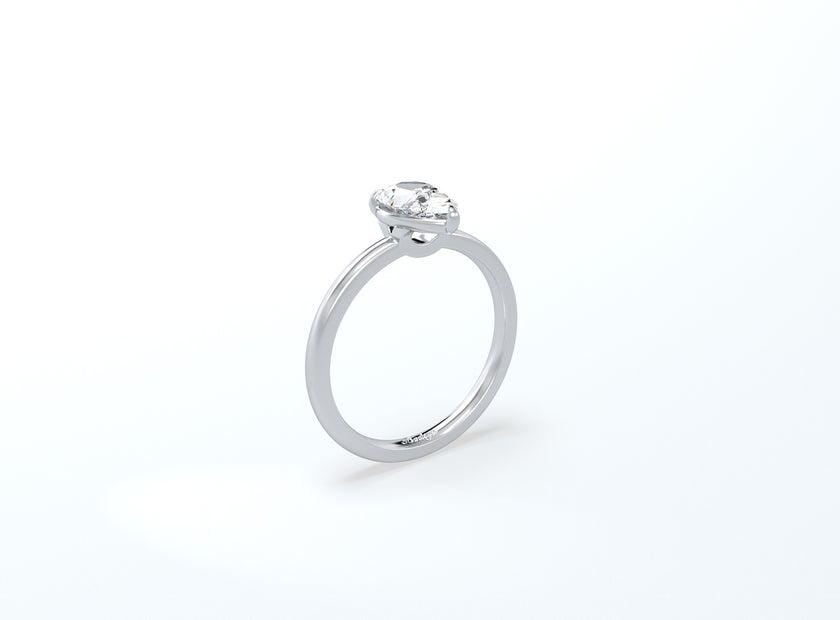 Pear Solitaire Ring - Platinum - Bodega