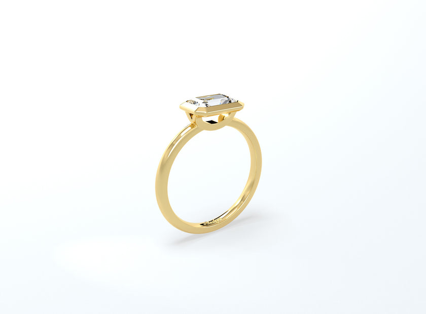 Radiant Cut Bezel Ring - Yellow Gold - Bodega