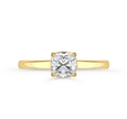 Cushion Cut Solitaire Ring in flush setting - Yellow Gold - Bodega