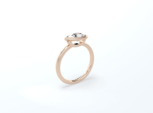 Pear Bezel Ring - Rose Gold - Bodega