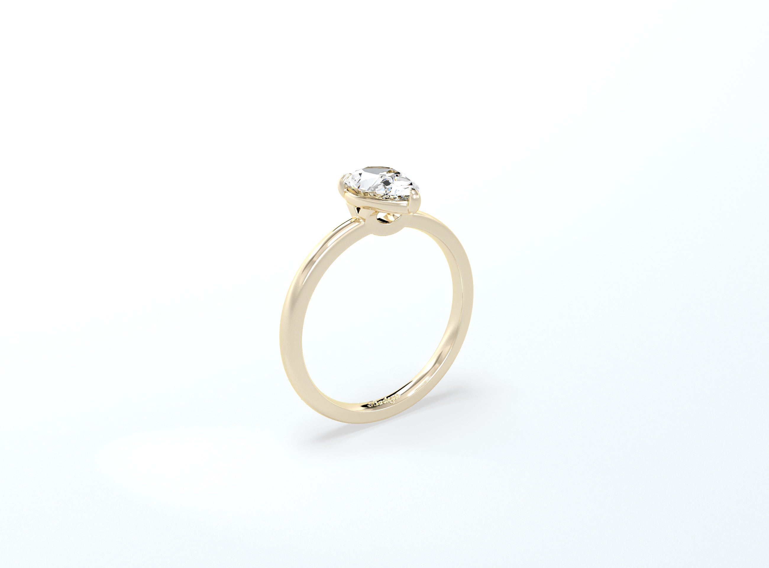 Pear Solitaire Ring - Yellow Gold - Bodega