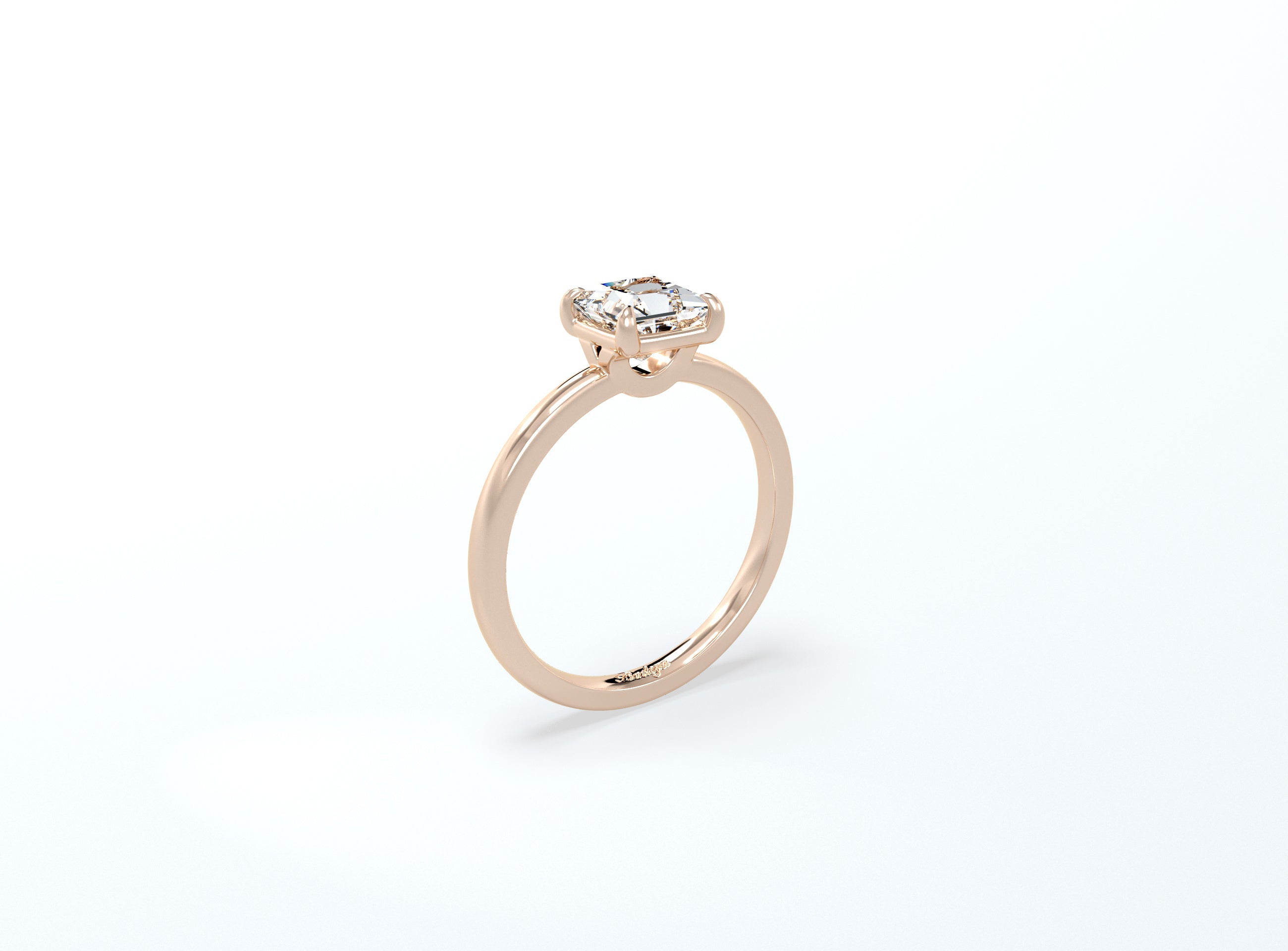 Cushion Cut Solitaire Ring - Rose Gold - Bodega