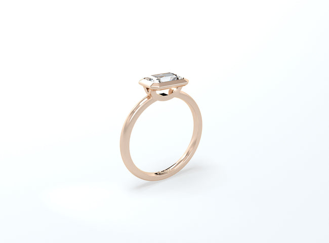 Radiant Cut Bezel Ring - Rose Gold - Bodega