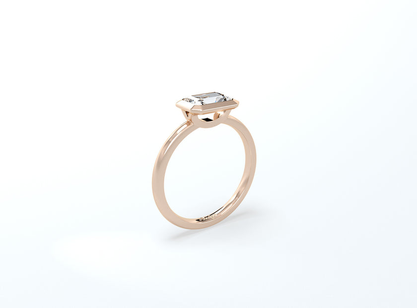 Radiant Cut Bezel Ring - Rose Gold - Bodega