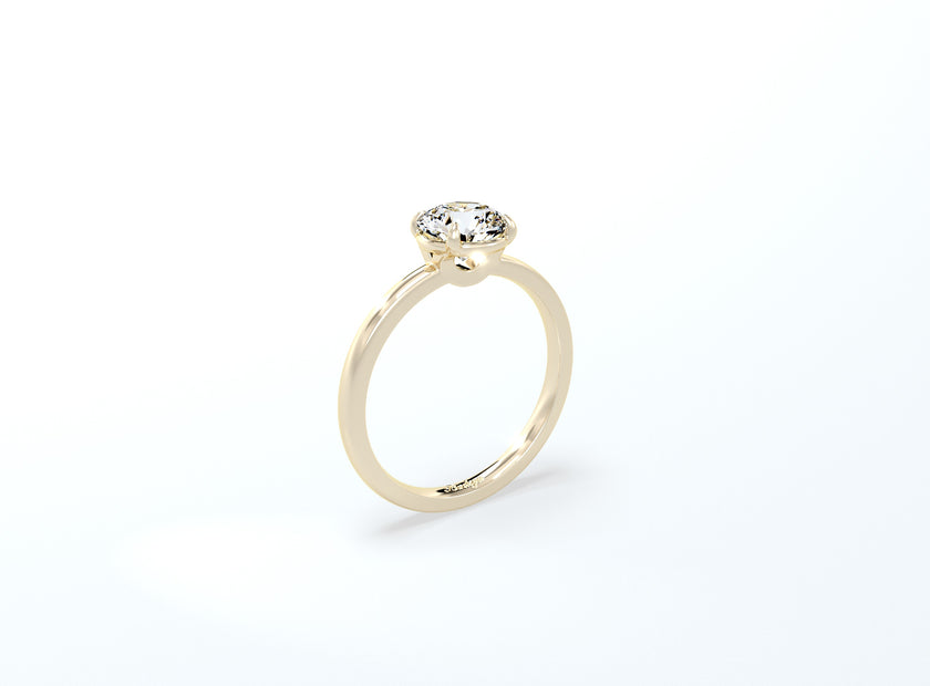 4 Prong Round Brilliant Solitaire Ring - Yellow Gold - Bodega