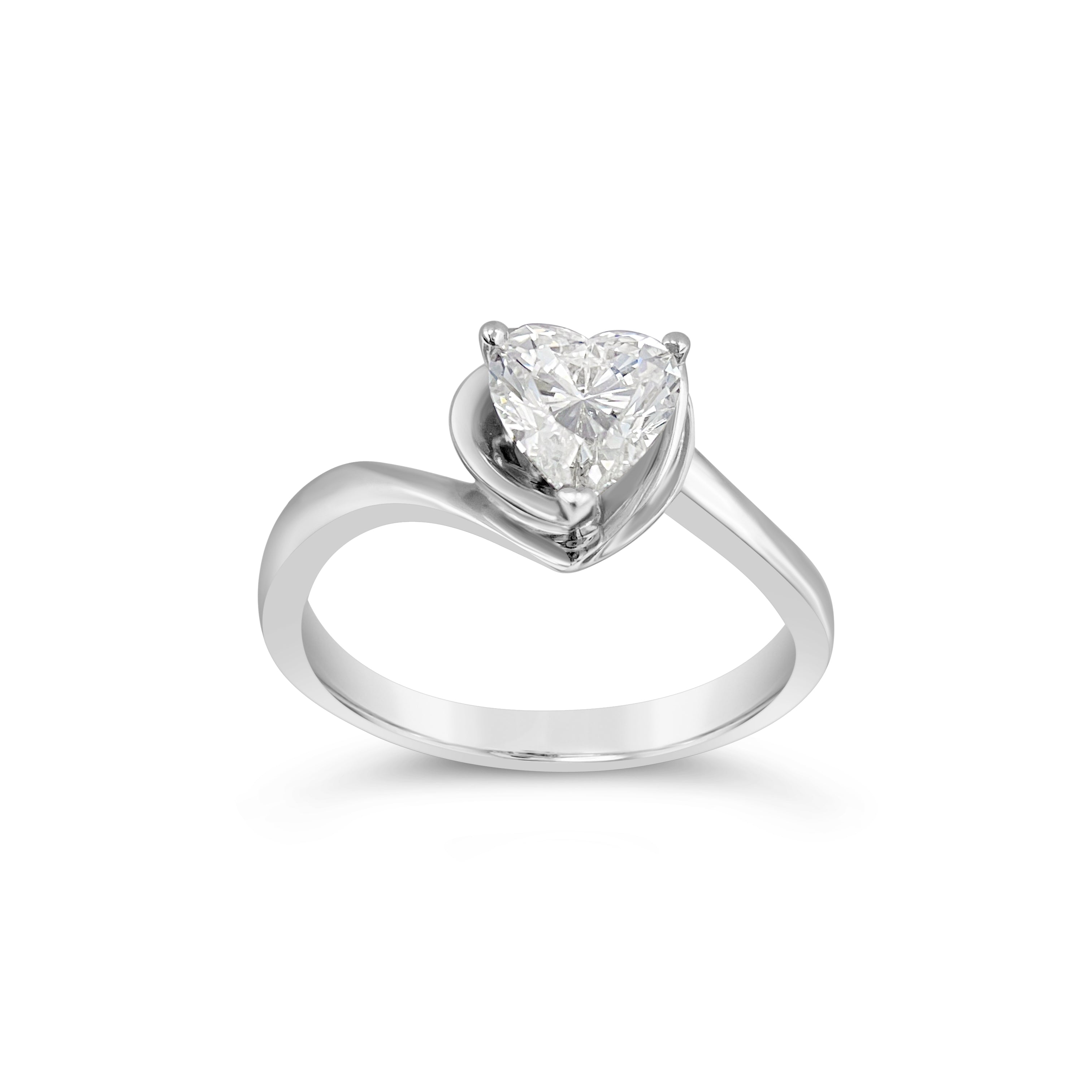 Heart Cut Solitaire Ring  - Platinum - Bodega