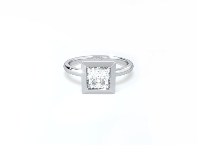 Princess Cut Bezel Ring - Platinum - Bodega