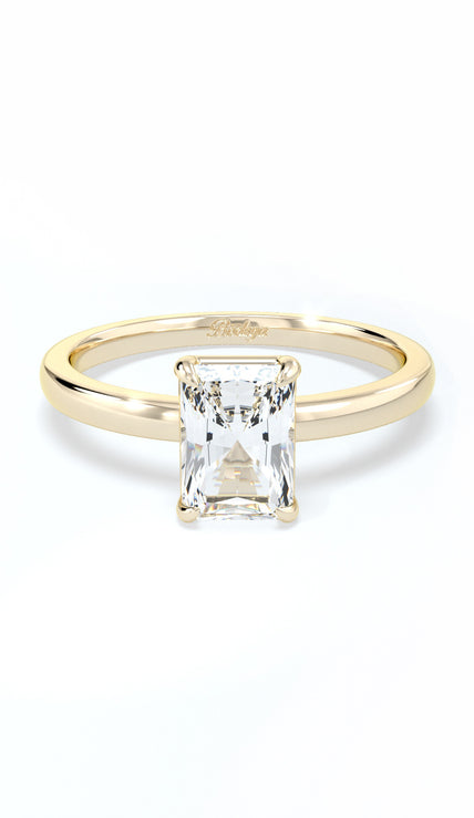 Radiant Cut Solitaire Ring - Yellow Gold - Bodega