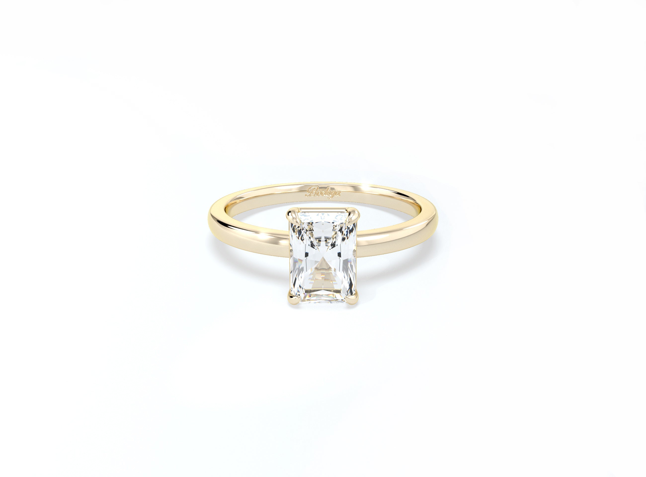 Radiant Cut Solitaire Ring - Rose Gold - Bodega